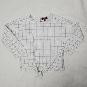 7 For all Mankind 4T Girls White Check Blouse